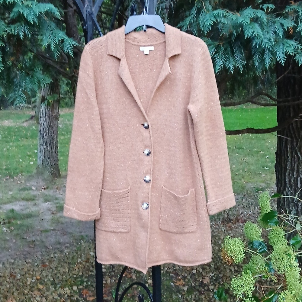 J.CREW 70% LAMBSWOOL Collared sweater-jacket SZ M